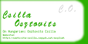 csilla osztovits business card